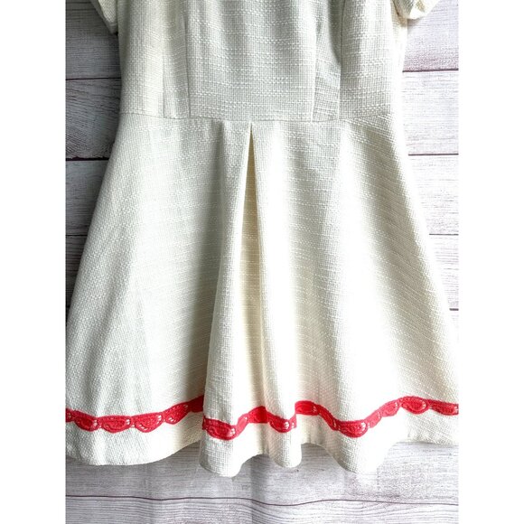 Sail to Sable Cream Basket Weave Fit & Flare Dress Size 12 - Picture 4 of 10